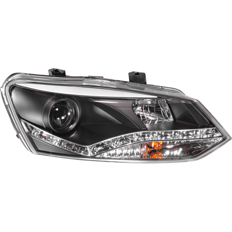 Set Koplampen incl. DRL  Volkswagen Polo 6R 2009-2014 - Zwart