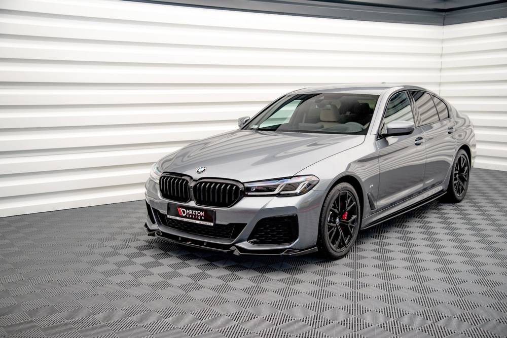 Voorspoiler V.1 BMW 5 Serie G30 M Pakket FL Maxton Glans Zwart