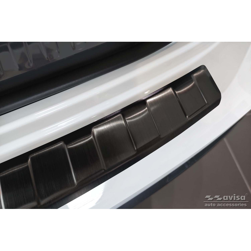 Zwart RVS Achterbumperprotector  Audi Q3 II 2019- incl. S-Line 'Ribs'