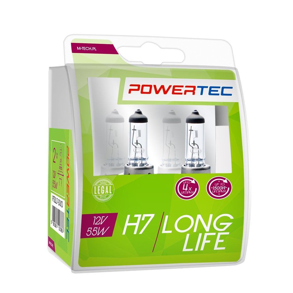 H7 lampen Powertec Long Life H7 12V DUO