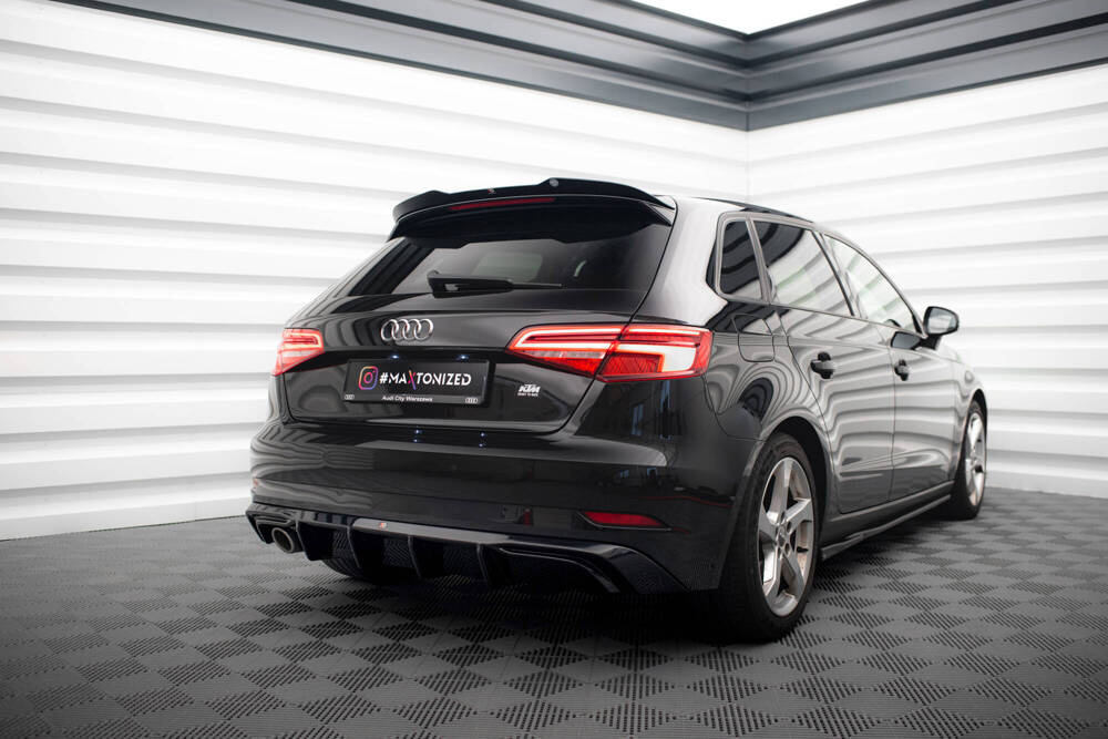 Diffuser Audi A3 Sportback 8V FL Maxton Glans Zwart