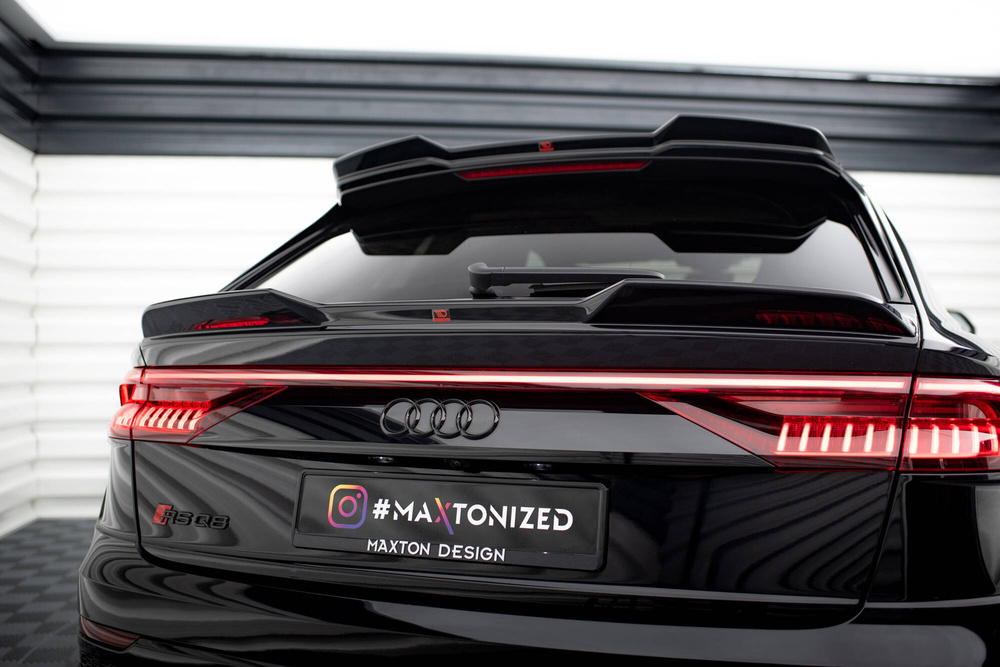 Spoiler Audi Q8 SQ8 RSQ8 Maxton Glans Zwart 3D Design Laag