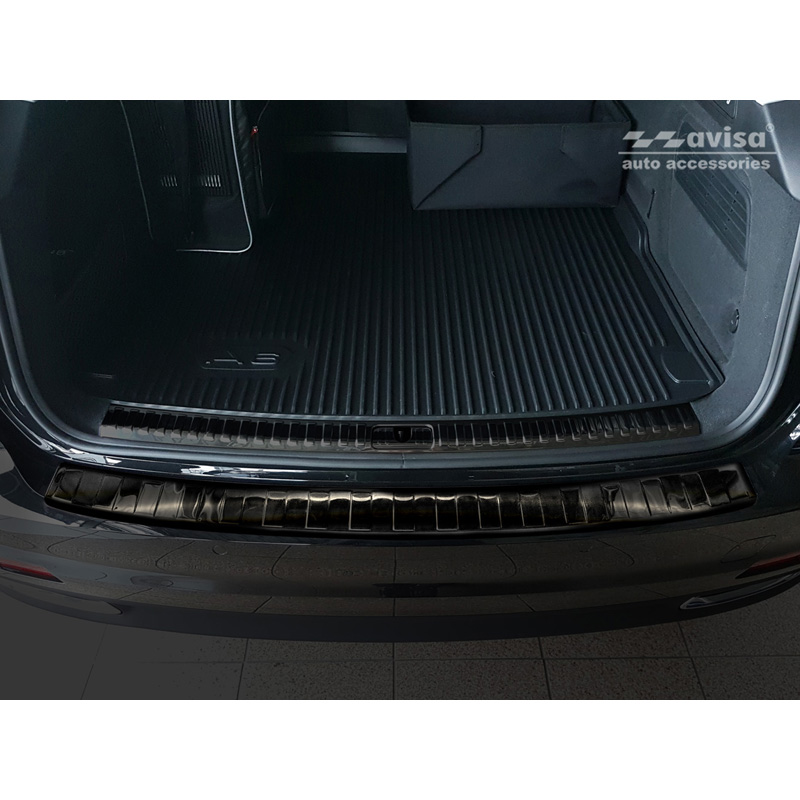 Zwart RVS Achterbumperprotector  Audi A6 (C8) Avant 2018-2023 & Facelift 2023- 'Ribs' incl. S-Line & Allroad