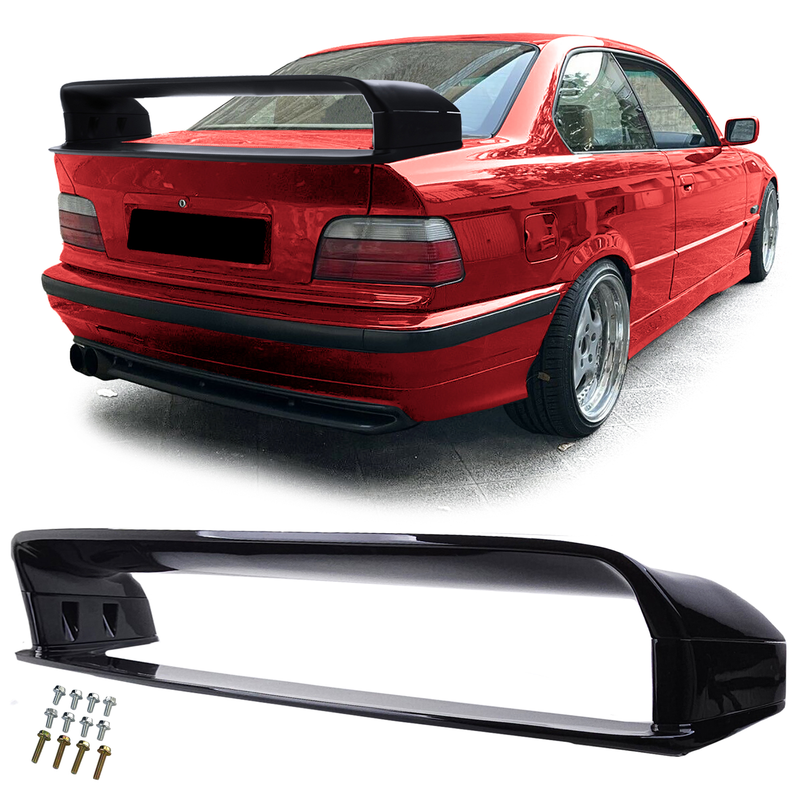 Spoiler BMW 3 Serie E36 Look M3 GT Glans Zwart