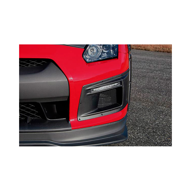 Chargespeed Voorbumper-luchtinlaten met LED DRL's & Knipperlicht  Nissan GT-R R35 2007-2010 - Zwart FRP