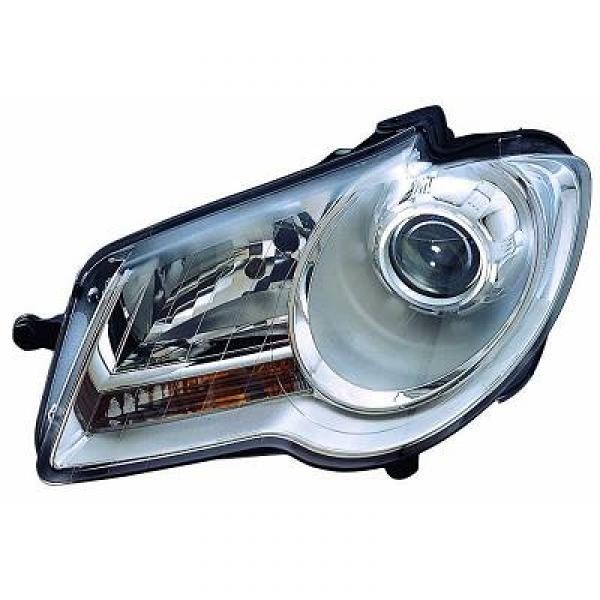 Koplamp links TOURAN 06-10 DEPO H7+H7/Chroom