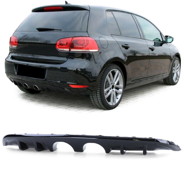 Achterbumper Diffusor VW Golf VI R32 Look Glans Zwart