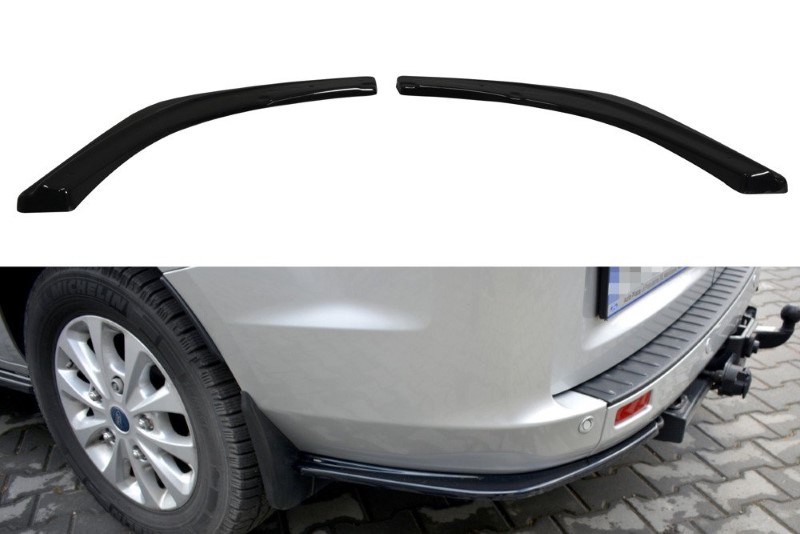 Achterzij Spoilers Ford Transit Custom Mk1 FL Glanzend Zwart
