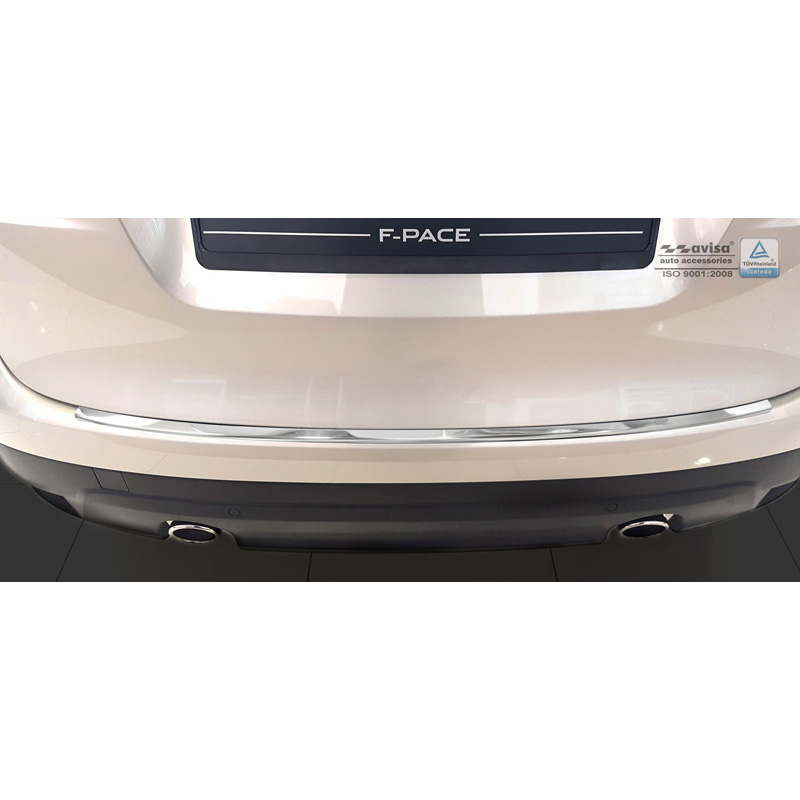 RVS Achterbumperprotector 'Deluxe'  Jaguar F-Pace 2016-2020 & FL 2020- Chroom/Zwart Carbon