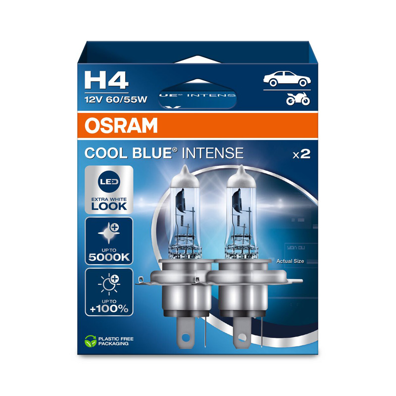 Osram Cool Blue Intense Halogeen lampen - H4 - 12V/60-55W - set à 2 stuks