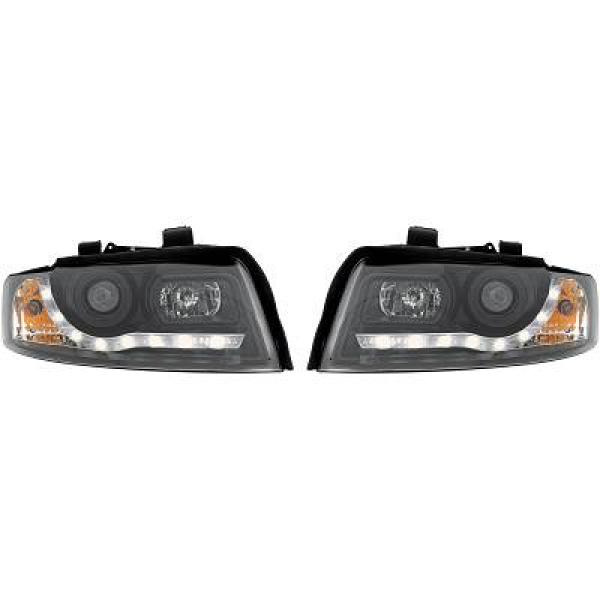 Koplampen Audi A4 8E 00-04 DRL-Look Zwart