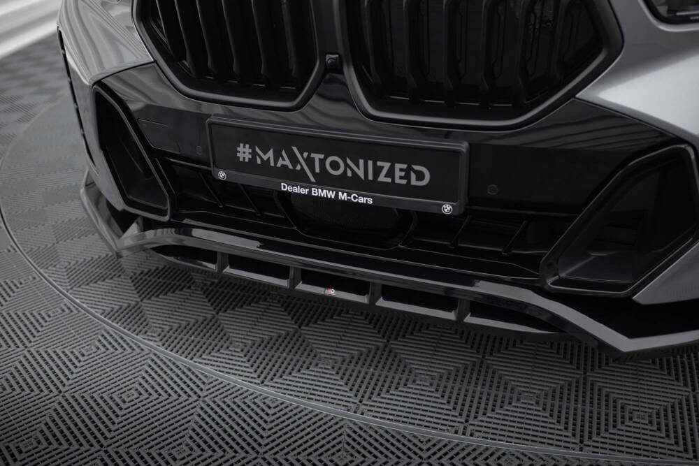 Voorspoiler V.2 BMW X6 M-pakket G06 FL Maxton Glans Zwart