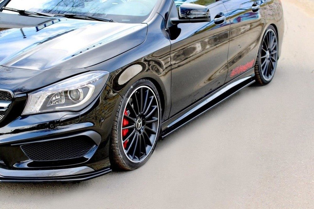 Zijskirts Mercedes A45 W176 CLA45 W117 AMG Glans Zwart