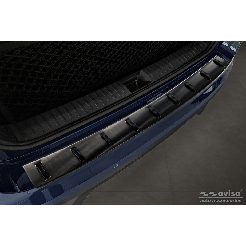Zwart RVS Achterbumperprotector  Skoda Kamiq 2019- 'STRONG EDITION'