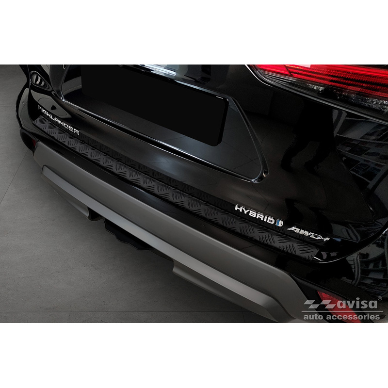Matzwart Aluminium Achterbumperprotector  Toyota Highlander IV (XU70) 2020- 'Riffled Plate'