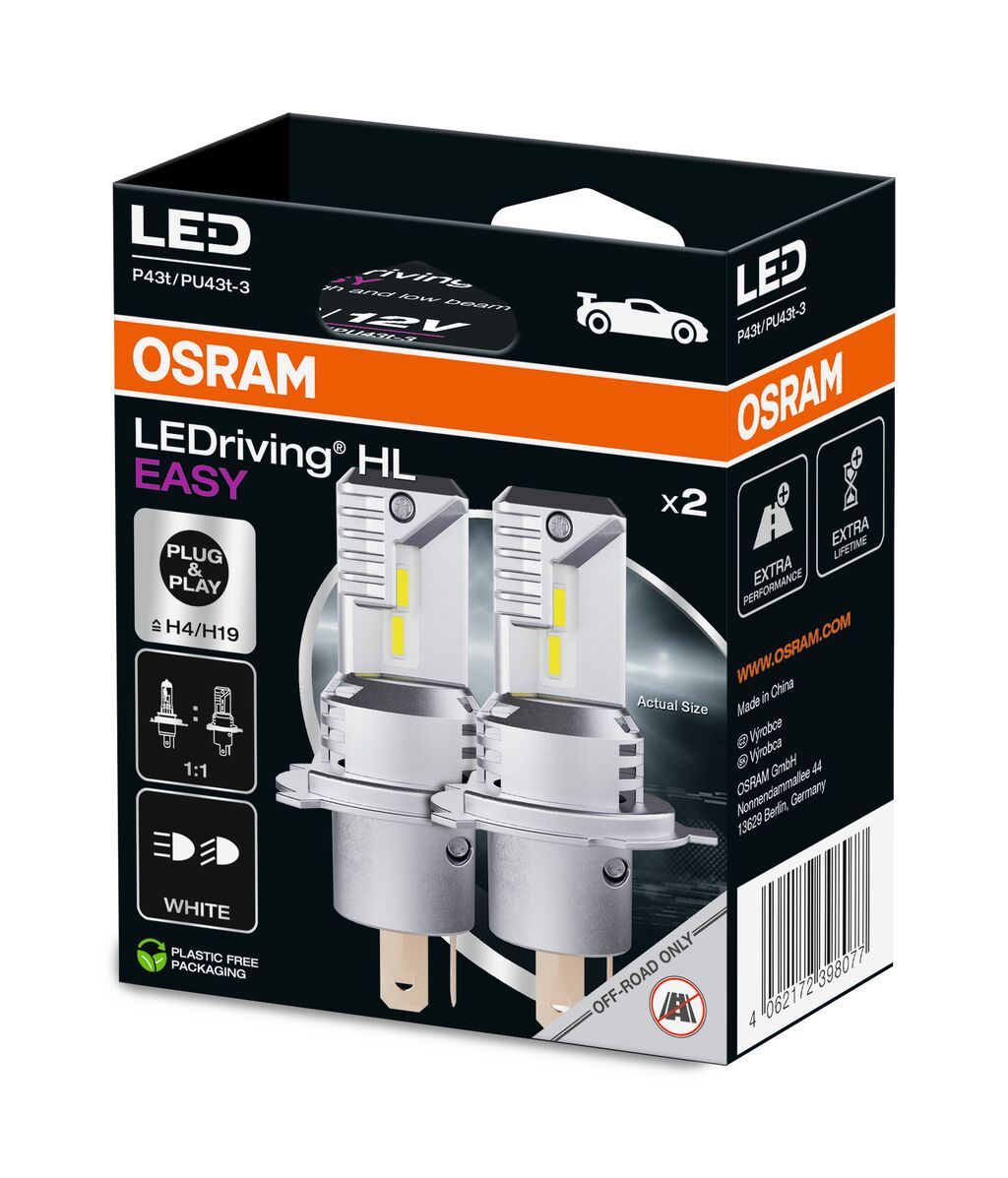 OSRAM LEDriving HL EASY H4 / H19 LED Lampen 12V 6000K
