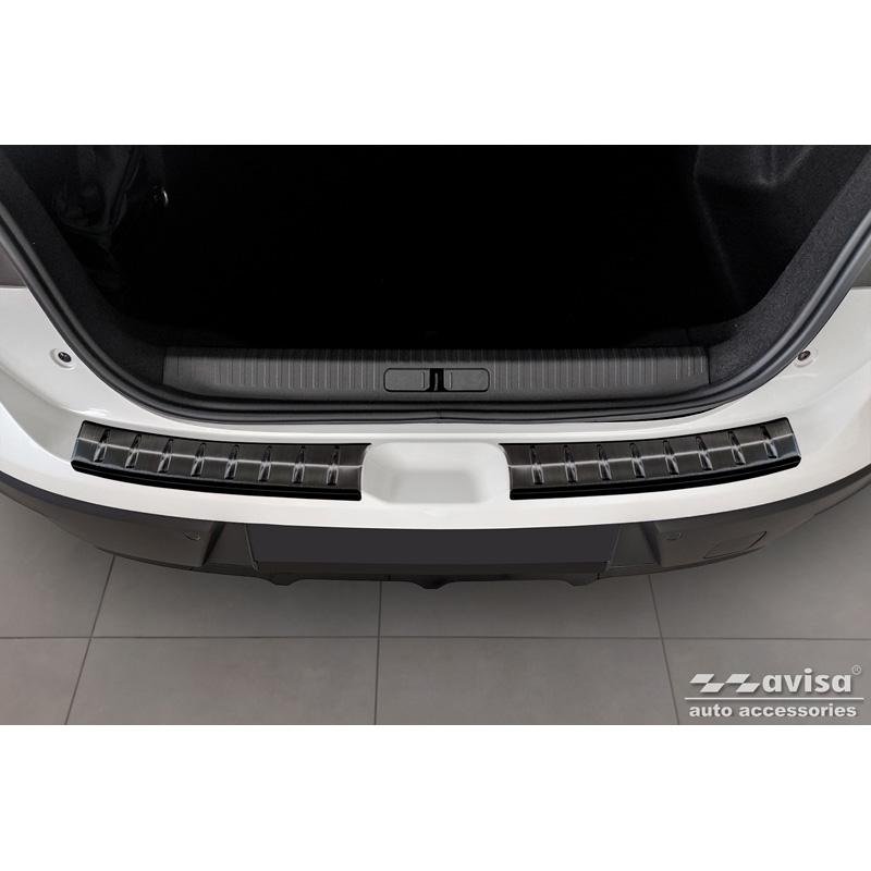 Zwart RVS Achterbumperprotector  Citroën C4 X 2023- 'Ribs' (2-delig)