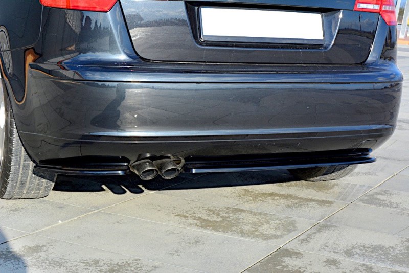 Achterzijde Splitters Audi A3 Sportback 8P / 8P Facelift glanzend zwart