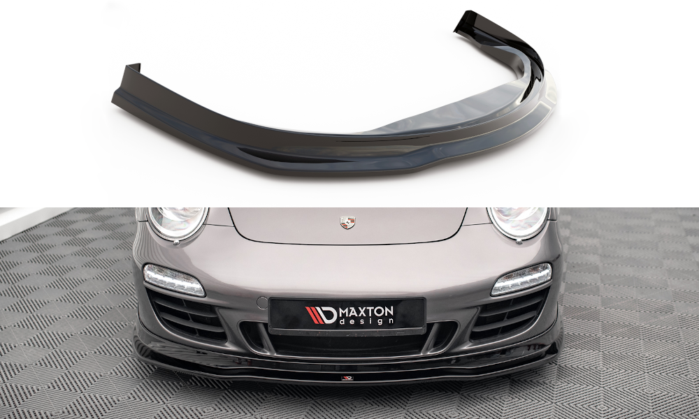 Voorspoiler V.1 Porsche 911 Carrera GTS 997 Facelift 2009 - 2011 Maxton Glans Zwart