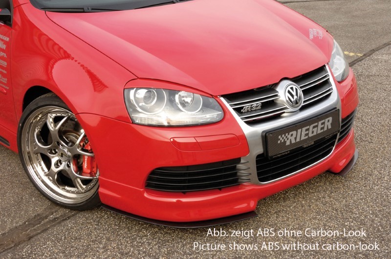 Spoilerzwaard Carbon voor Voorspoilerlip VW Golf V met R32 Voorb