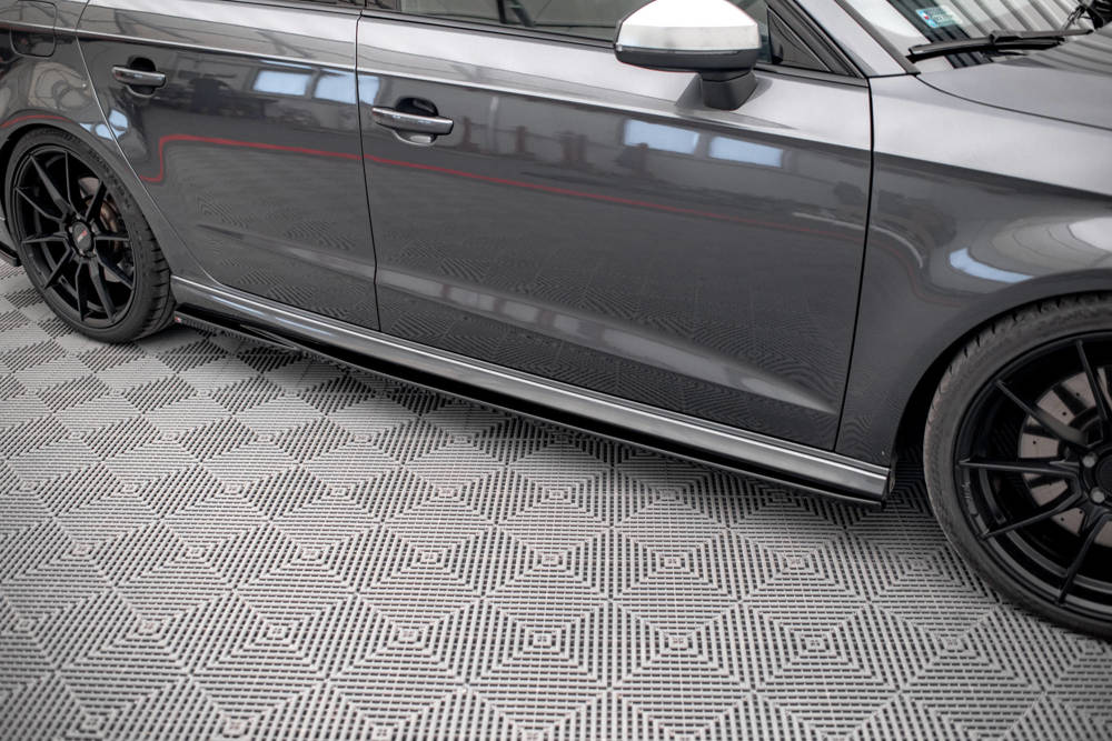 Zijskirts Audi S3 Sportback 8V FL Maxton Glans Zwart