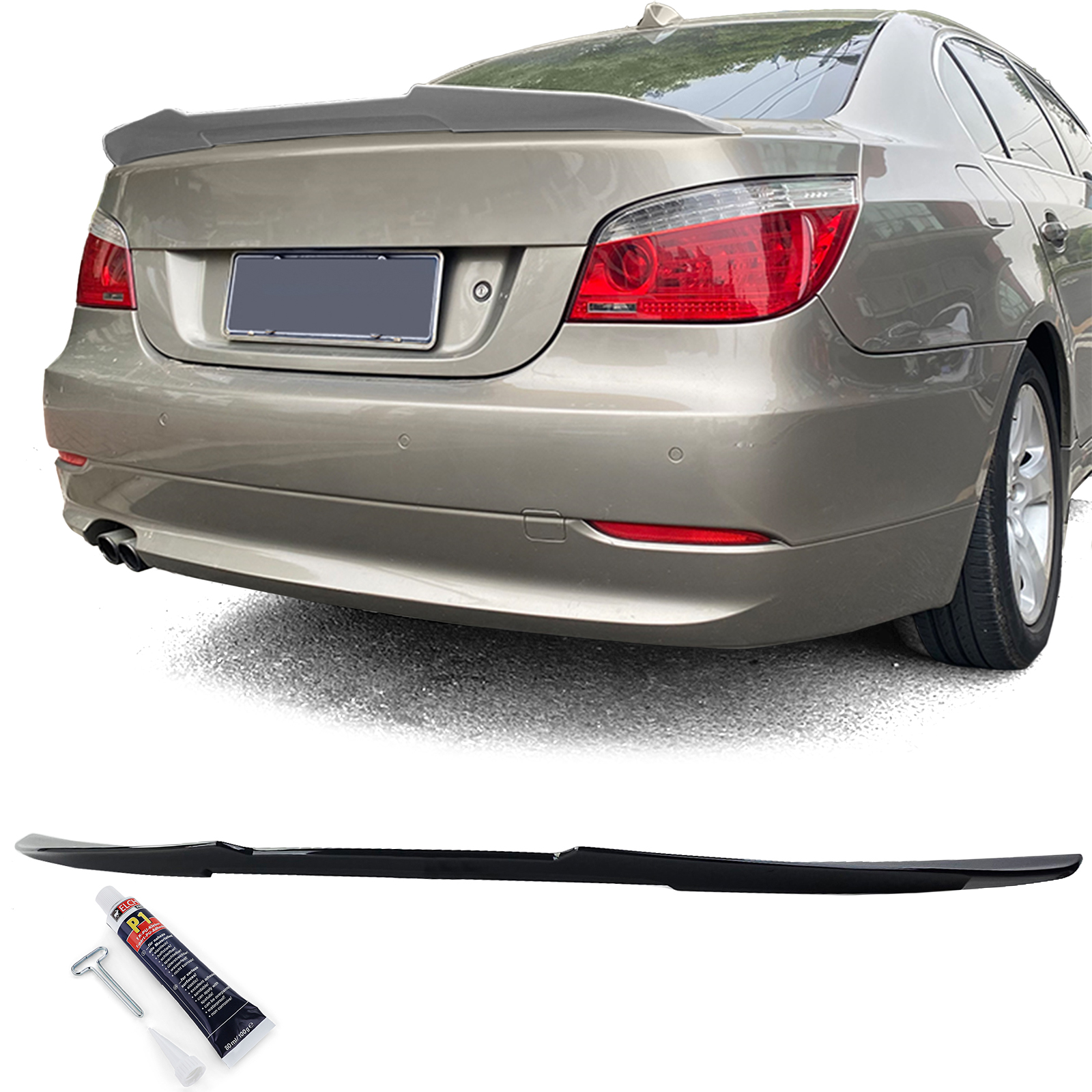 Spoiler BMW 5 Serie E60 Glans Zwart
