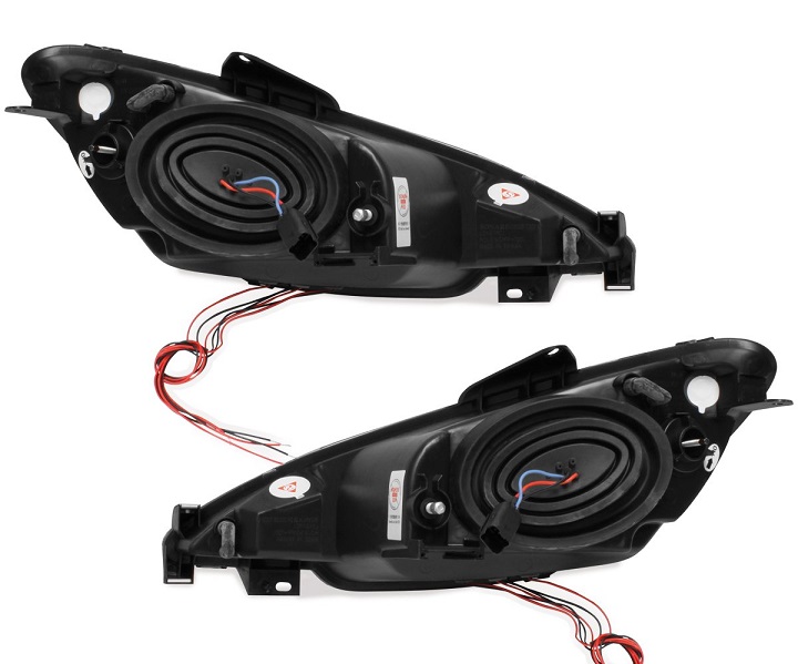 Koplampen Peugeot 206 02-06 Angel Eyes Zwart