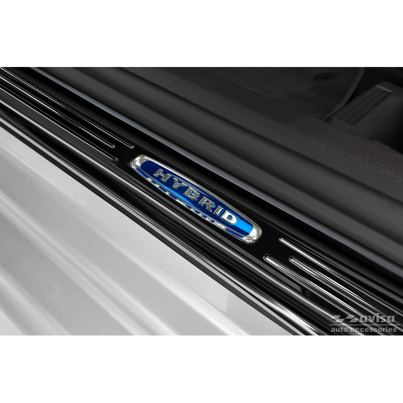 Zwart RVS Instaplijsten  Skoda Octavia IV Sedan/Combi 2020-2024 & FL 2024- 'Hybrid' - 4-delig