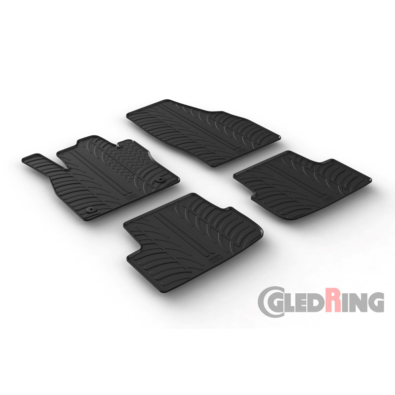 Rubbermatten  Seat Ibiza 6F 5-deurs 6/2017- & Seat Arona 11/2017- & Skoda Fabia IV 2021- (T profiel 4-delig + montageclips)