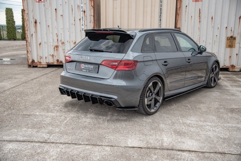Achterzij Spoiler V.2 Audi RS3 8V Sportback Glanzend Zwart