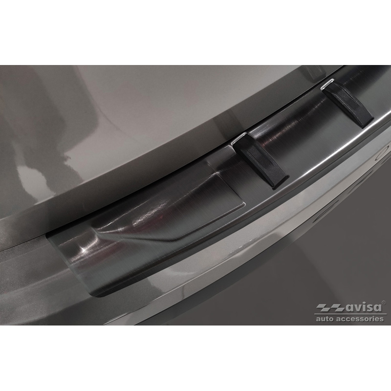 Zwart RVS Achterbumperprotector  Volvo V90 II 2016- (incl. Cross Country) 'STRONG EDITION'