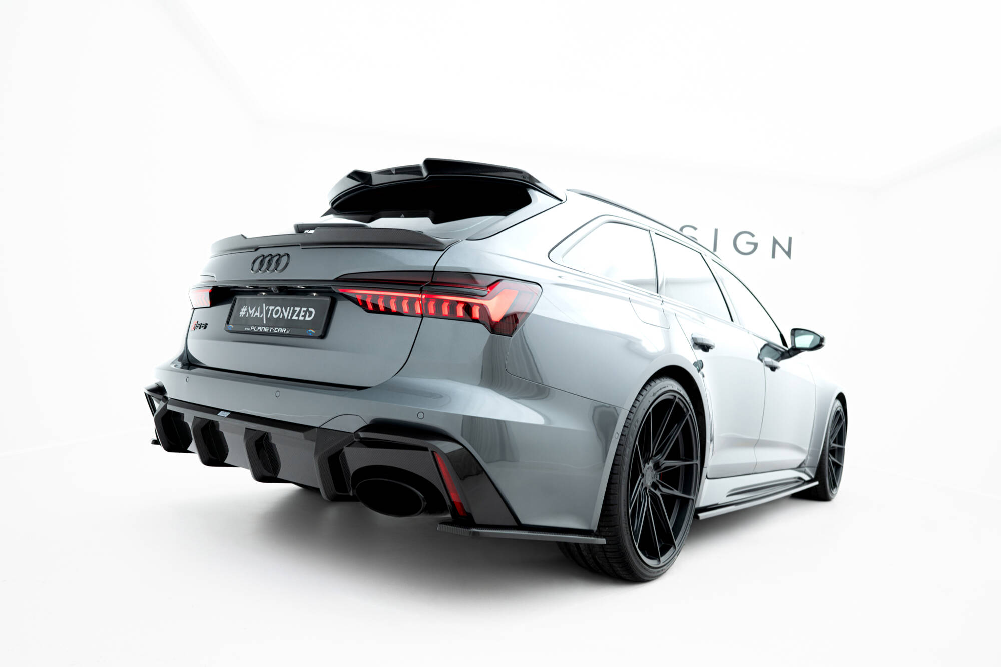 Carbon Fiber Spoiler Audi RS6 C8 Maxton Glanzend zwart