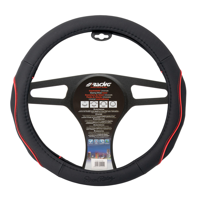 Simoni Racing Stuurwielhoes Pretty - Zwart Eco-Leder - 37-39cm