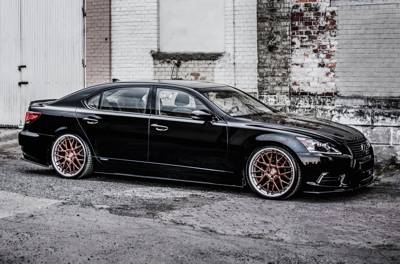 Zijskirts Lexus LS Long Mk4 Facelift Glans Zwart