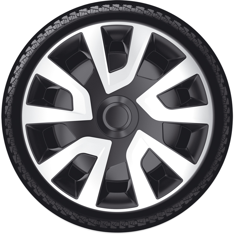 4-Delige Wieldoppenset Revo-VAN 15-inch zilver/zwart (bol)