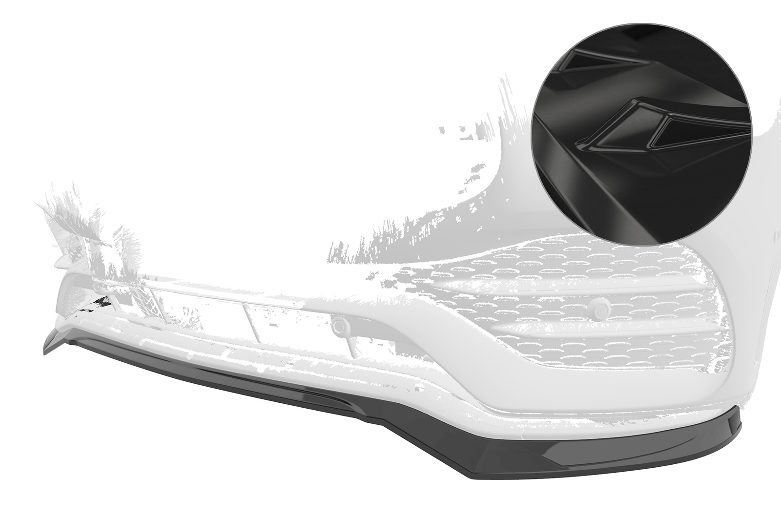 Voorspoiler Mercedes Benz GLC C253 CSR Glans Zwart