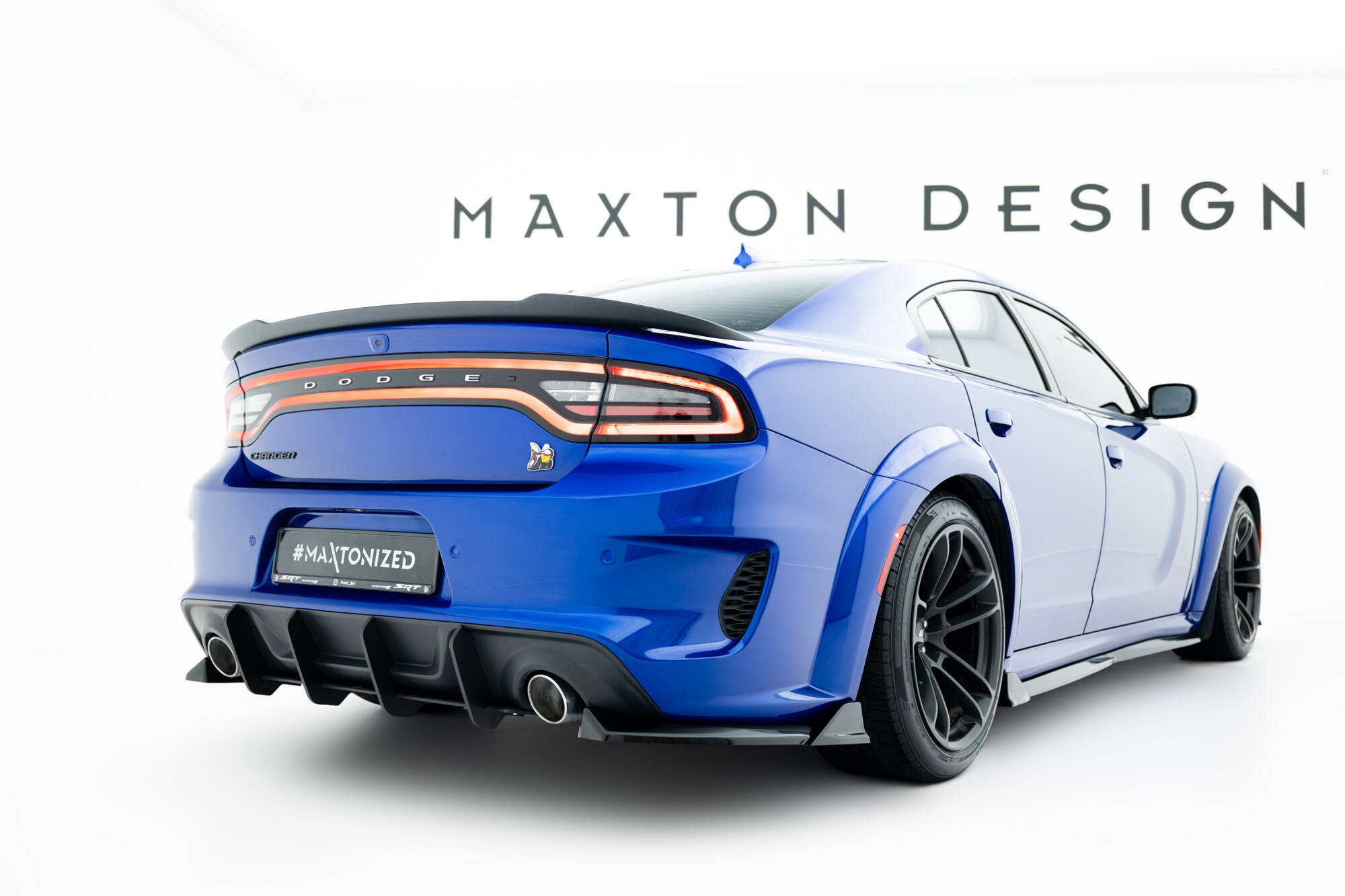 Street Pro Achterzij spoilers Dodge Charger RT Scat Pack Widebody MK3 Facelift Maxton Glanzend zwart