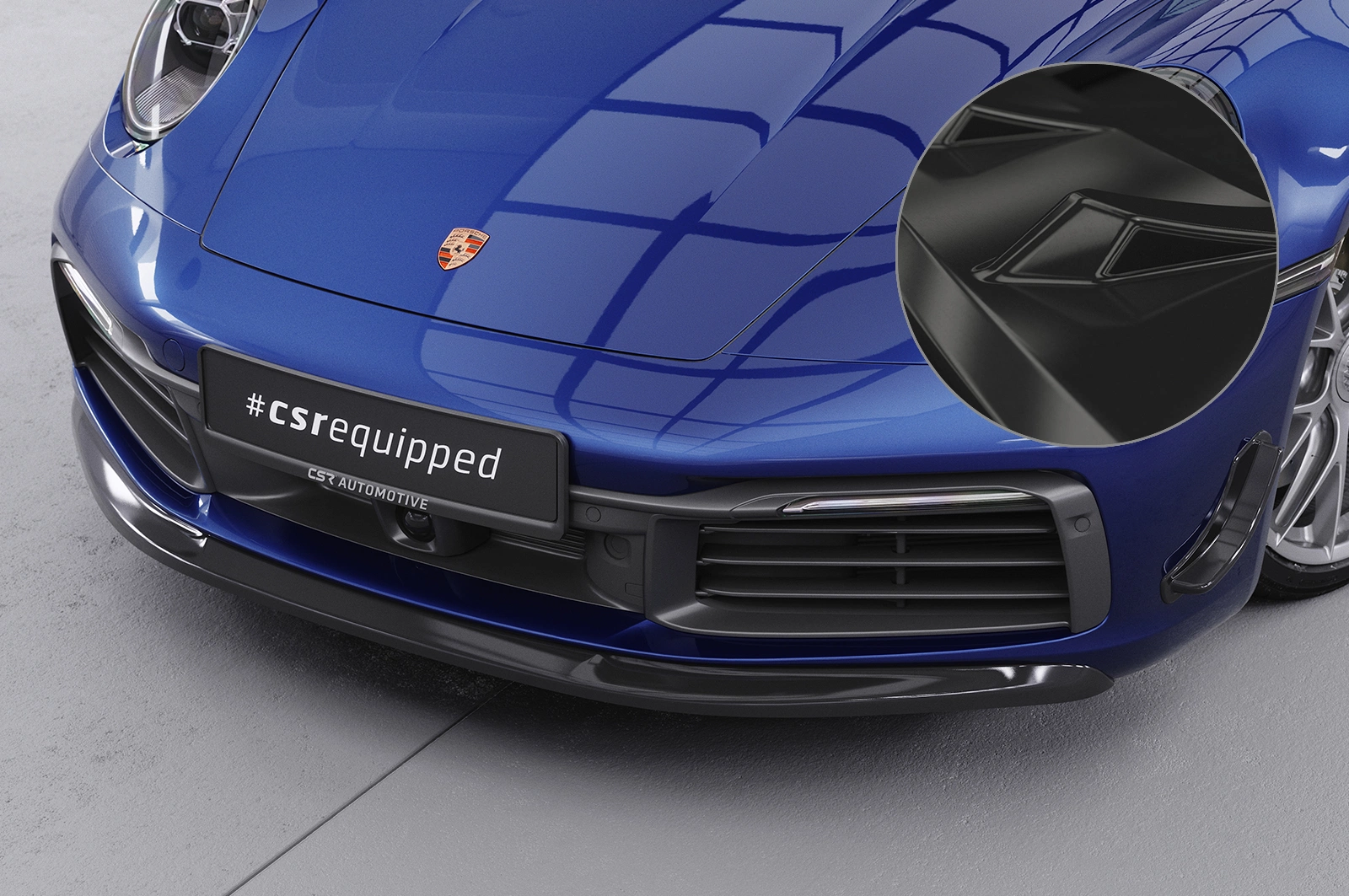 Voorspoiler Porsche 911/992 glans zwart – 2019–05/2024