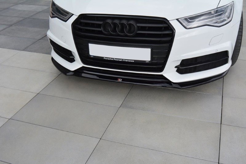 Voorspoiler Audi S6 / A6 S-Line C7 FL V.1 Glanzend Zwart