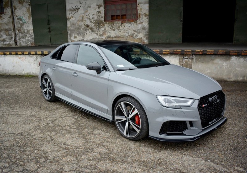 Zijskirts Diffusers Audi RS3 8V FL Sedan Glanzend Zwart