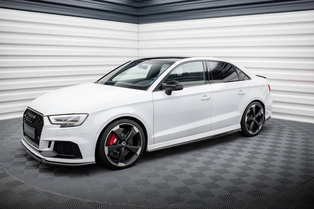 Zijskirts Diffusers Audi RS3 8V FL Sedan Glanzend Zwart V.2