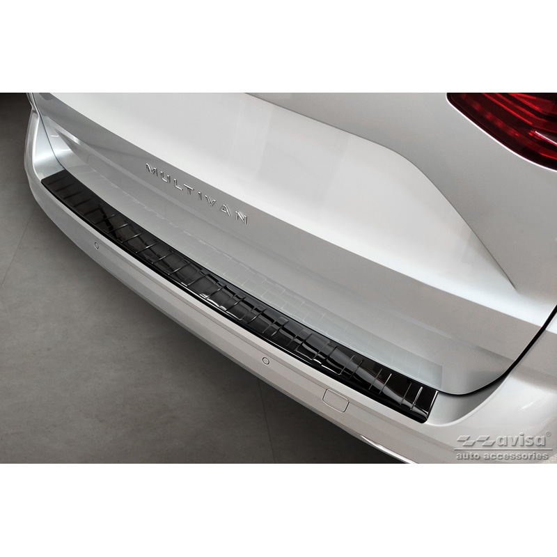 Zwart-Chroom RVS Achterbumperprotector  Volkswagen Multivan T7 2021- 'Ribs'