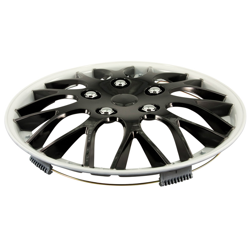 4-Delige Wieldoppenset Missouri 16-inch zwart/witte rand