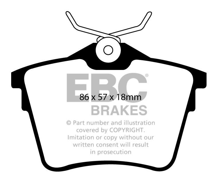 EBC Brakes PEUGEOT 407 1.8 2004-2010 Remblokken achterzijde gree