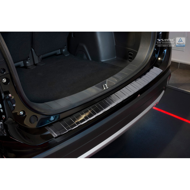 Zwart RVS Achterbumperprotector  Mitsubishi Outlander III 2015- 'Ribs'