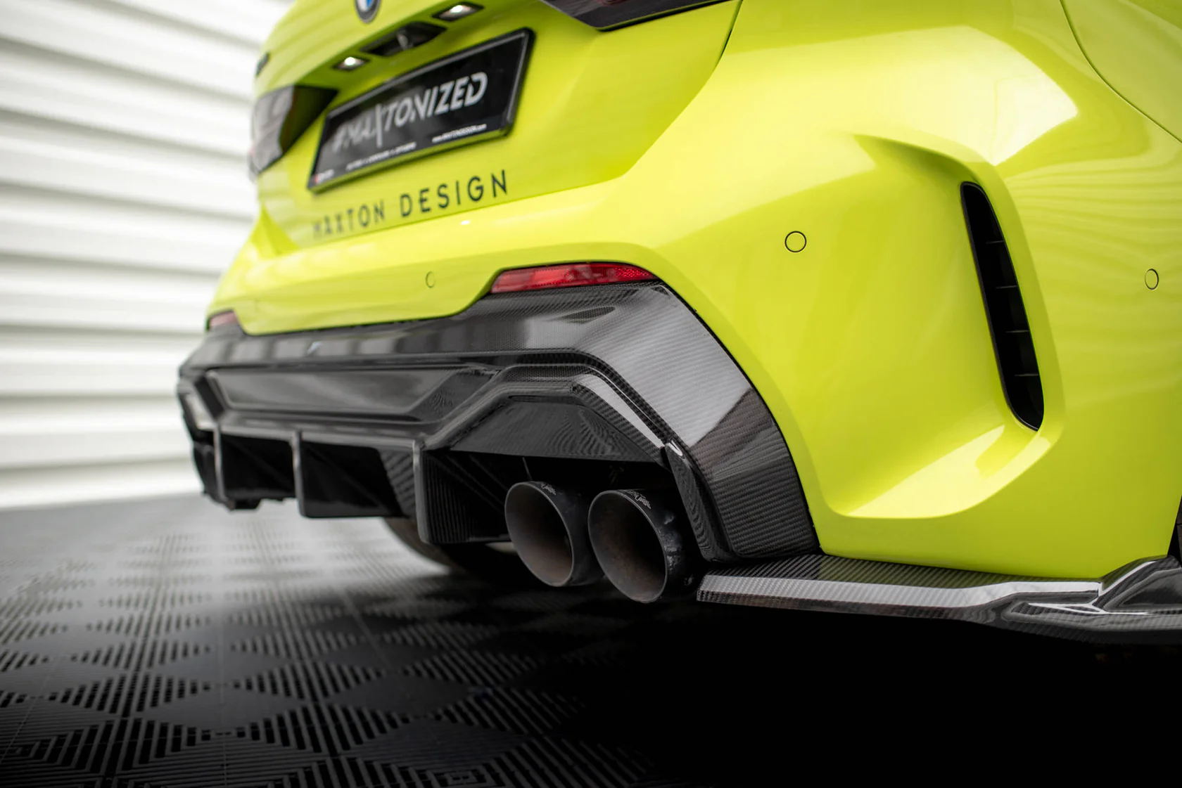 Carbon Fiber Diffuser  BMW 1 F40 M135i Prepreg V.1 + Milltek Sport Exhaust