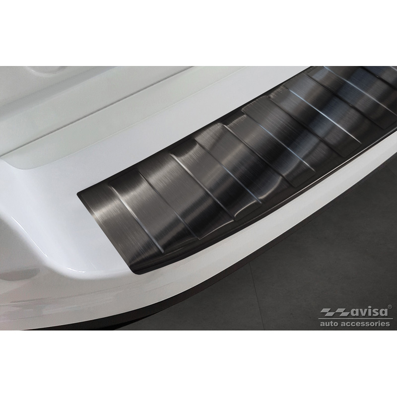 Zwart RVS Achterbumperprotector  Fiat 500L Facelift 2017- 'Ribs'