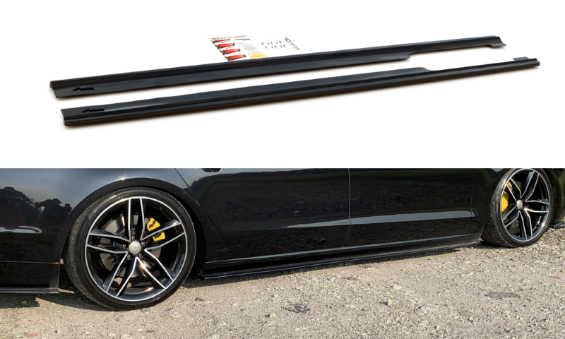 ZijSkirts Diffusers Audi A8 D4 Lang Glanzend Zwart