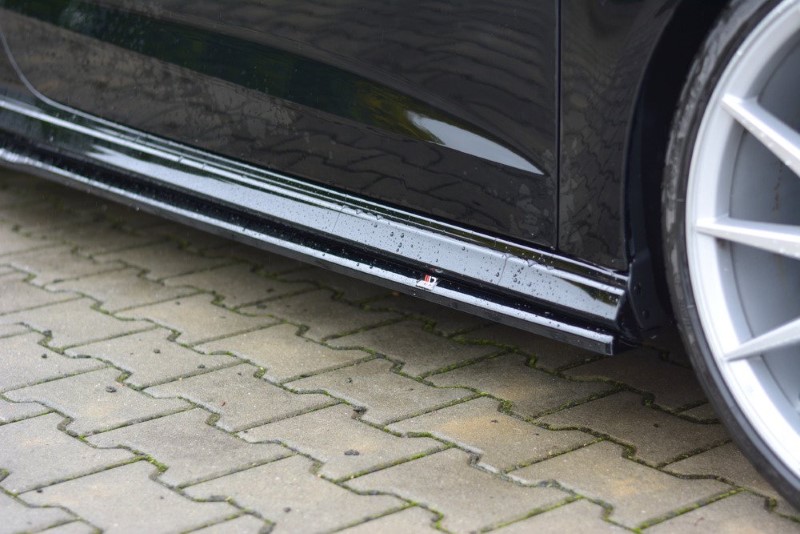 Zijskirts Diffuser Audi S3 / A3 S- lijn 8V / 8V FL Hatchback glanzend zwart