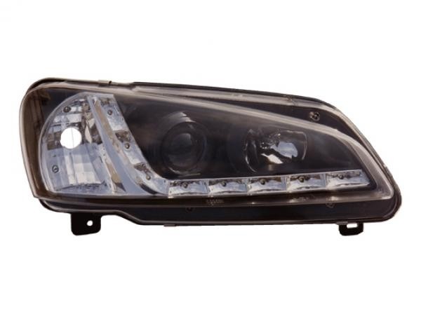 Koplampen Peugeot 106 96-.. LED Devil Eyes DRL look zwart